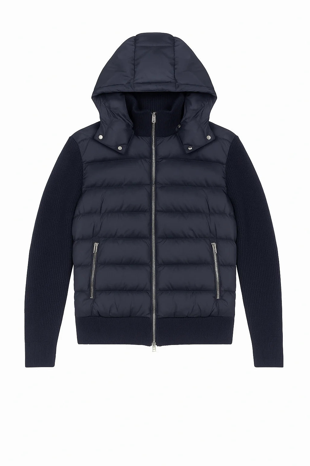 Clean Navy hooded cardigan